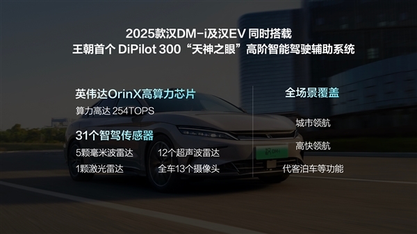 激光雷達+DiPilot 300天神之眼加持：比亞迪2025款漢智駕型開啟交付